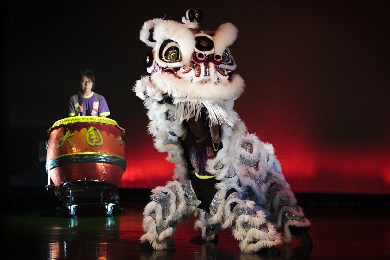 La danse du lion, le spectacle acrobatique du Nouvel An lunaire