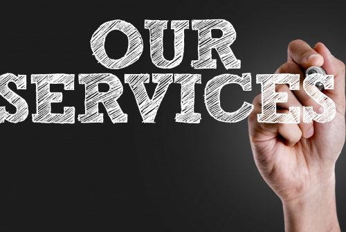Hand writing the text: Our Services Hand writing the text: Our Services